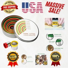 Stainless Steel Round Cookie Cutters - 12 Sizes for Unlimited Baking Fun