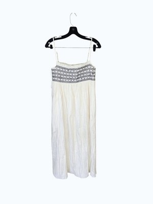 J. Crew Catania Crinkle Sun Dress Ivory Women's Medium New NWT Smocked Vacation
