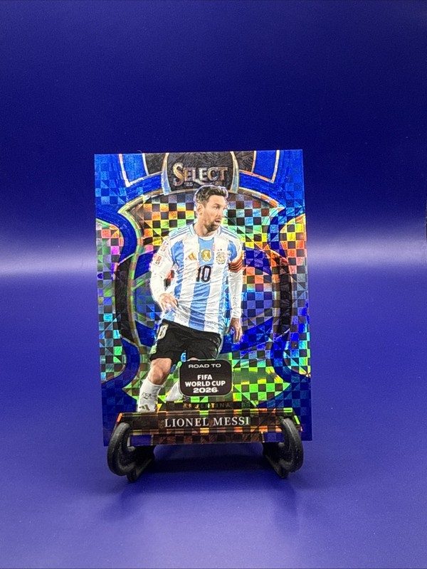 2025-26 Select World Cup Lionel Messi Blue Checkerboard Prizm Argentina