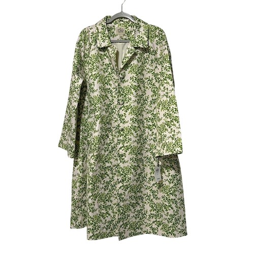 RAINCOAT WOMENS SIZE LARGE FLOWER SHOW LONG A-LINE GREEN LEAF