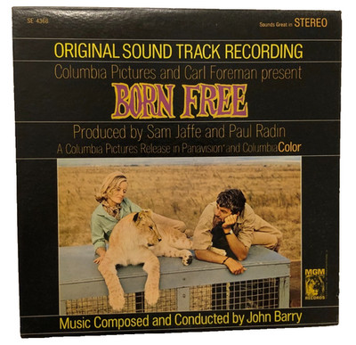 Born Free John Barry SE-4368 Stereo MGM LP Vintage 1966 Soundtrack Vinyl NM