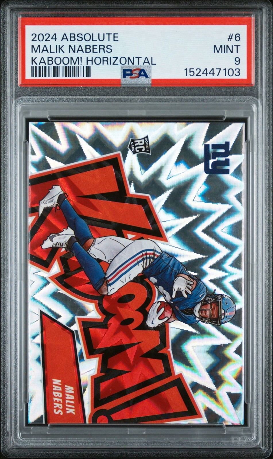 2024 Panini Absolute - Malik Nabers #6 Kaboom! Horizontal Rookie New York Giants