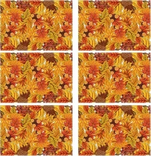 XCHI Fall Maple Leaves Placemats Set of 6（12x18 Inch）, Colored 
