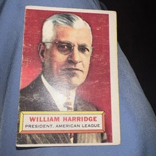 1956 Topps #1a Will Harridge White Back
