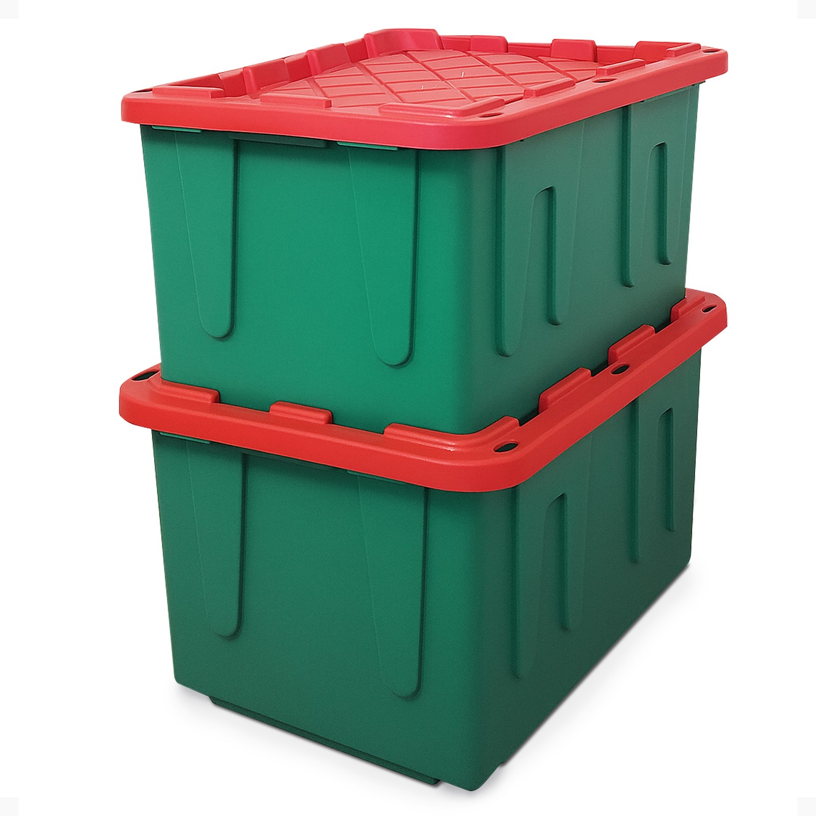 HOMZ Durabilt 27 Gallon Heavy Duty Holiday Storage Tote, Gre