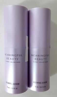 Lot of 2 - Meaningful Beauty Cindy Crawford Glowing Serum 15mL 0.5 fl oz - New