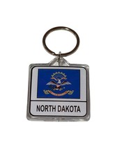 State of North Dakota Flag Acrylic Double Sided Keychain Key Chain KF-535