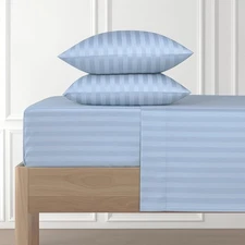 Damask Stripe 6 Piece Sheet Set 24" Deep Pocket 1000 Thread Count 100% Cotton