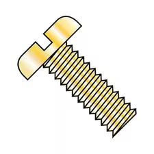#6-32 x 1 in Slotted Pan Machine Screw, Zinc Yellow Steel, 9000 PK, 0616MSPY