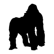 Gorilla Ape Zoo Decal Sticker Black Die Cut Vinyl