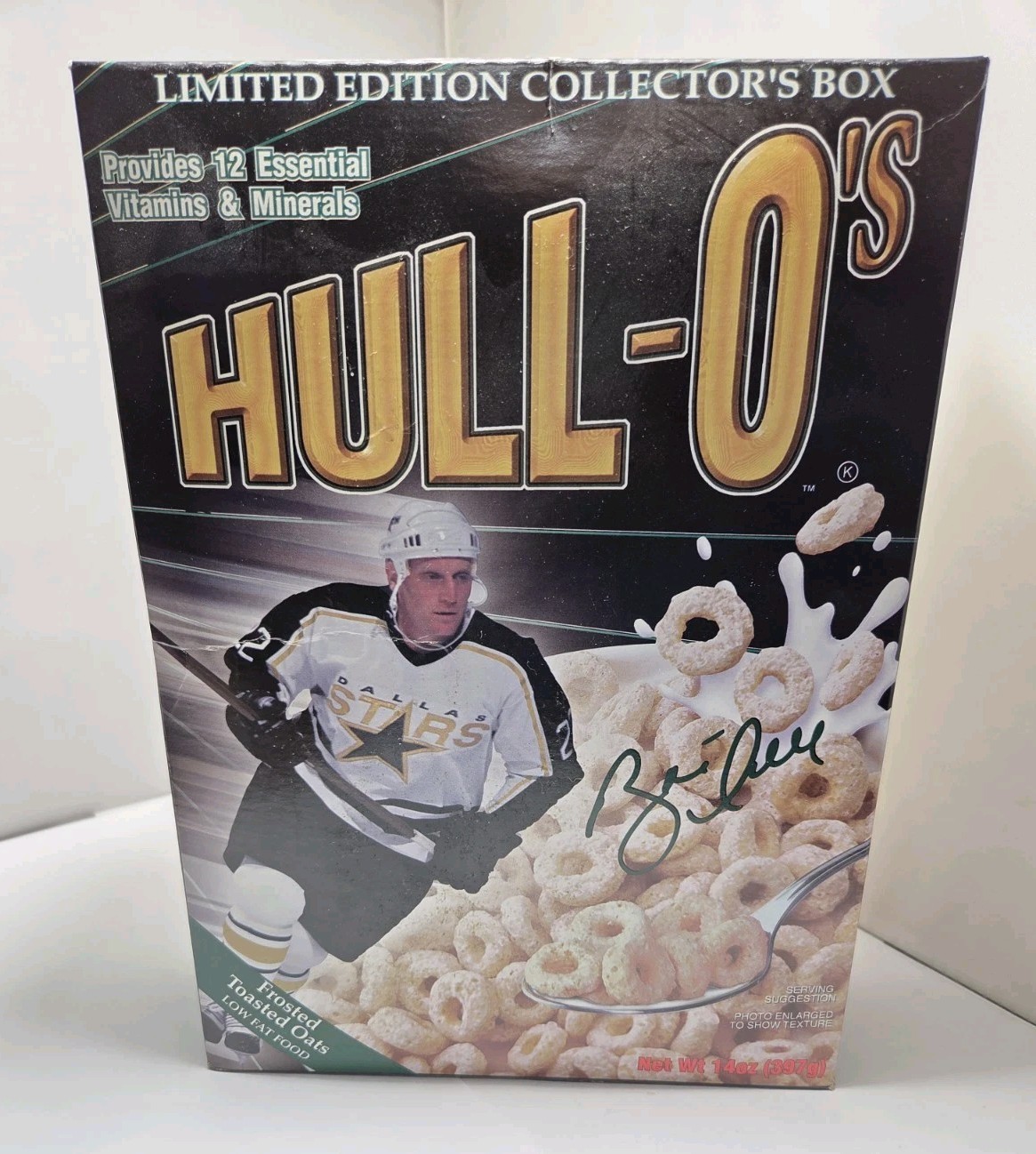 SEALED 1998 Brett Hull Cereal HULLO'S 14oz NHL Hockey DALLAS STARS Sealed NOS