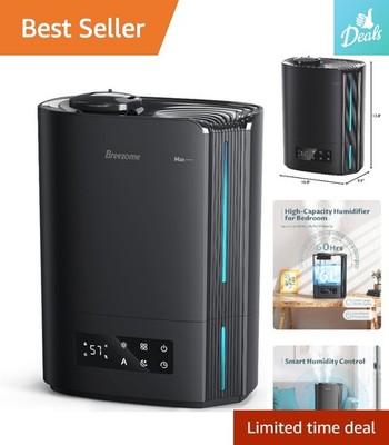 Whisper-Quiet 6L Humidifier with Smart Humidistat Control & Essential Oil Tray