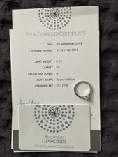 Round Brilliant SI1 H Colour Diamond Platinum Engagement Ring