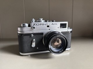 Zorki 4K Silver Vintage working Rangefinder Camera w/ Jupiter 8 Lens & Case