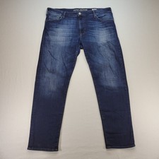 Mavi Jeans Mens 40x32 Blue Zach Straight Dark Wash Mid Rise Stretch Denim