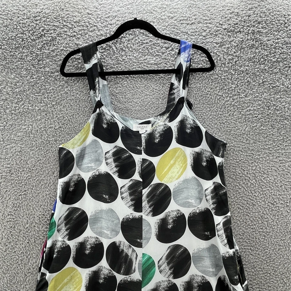 Mono Luukaa Mujer 8 Negro Lunares Agua Pierna Ancha Relajado Bolsillos Generales Foto 2 de 4