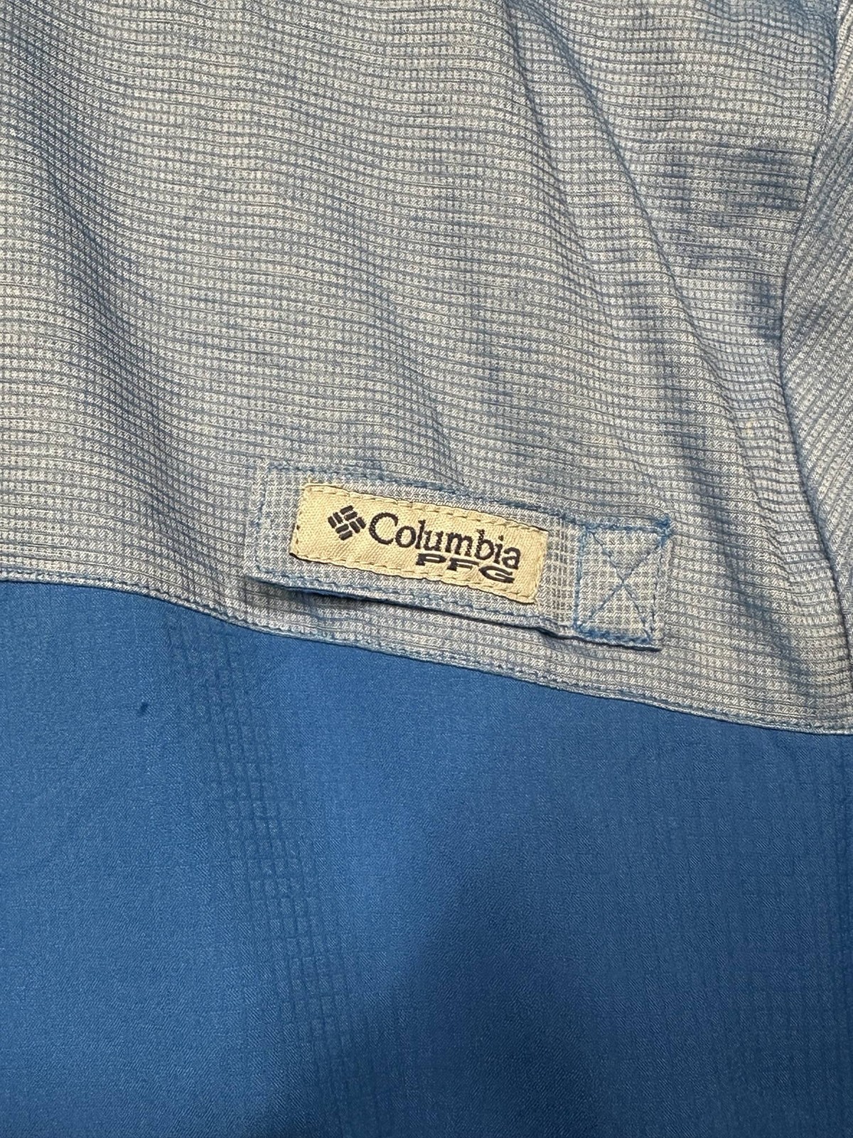 Columbia Men’s Performance Fishing Gear Lightweight Hooded Jacket Blue Grey XL image 2