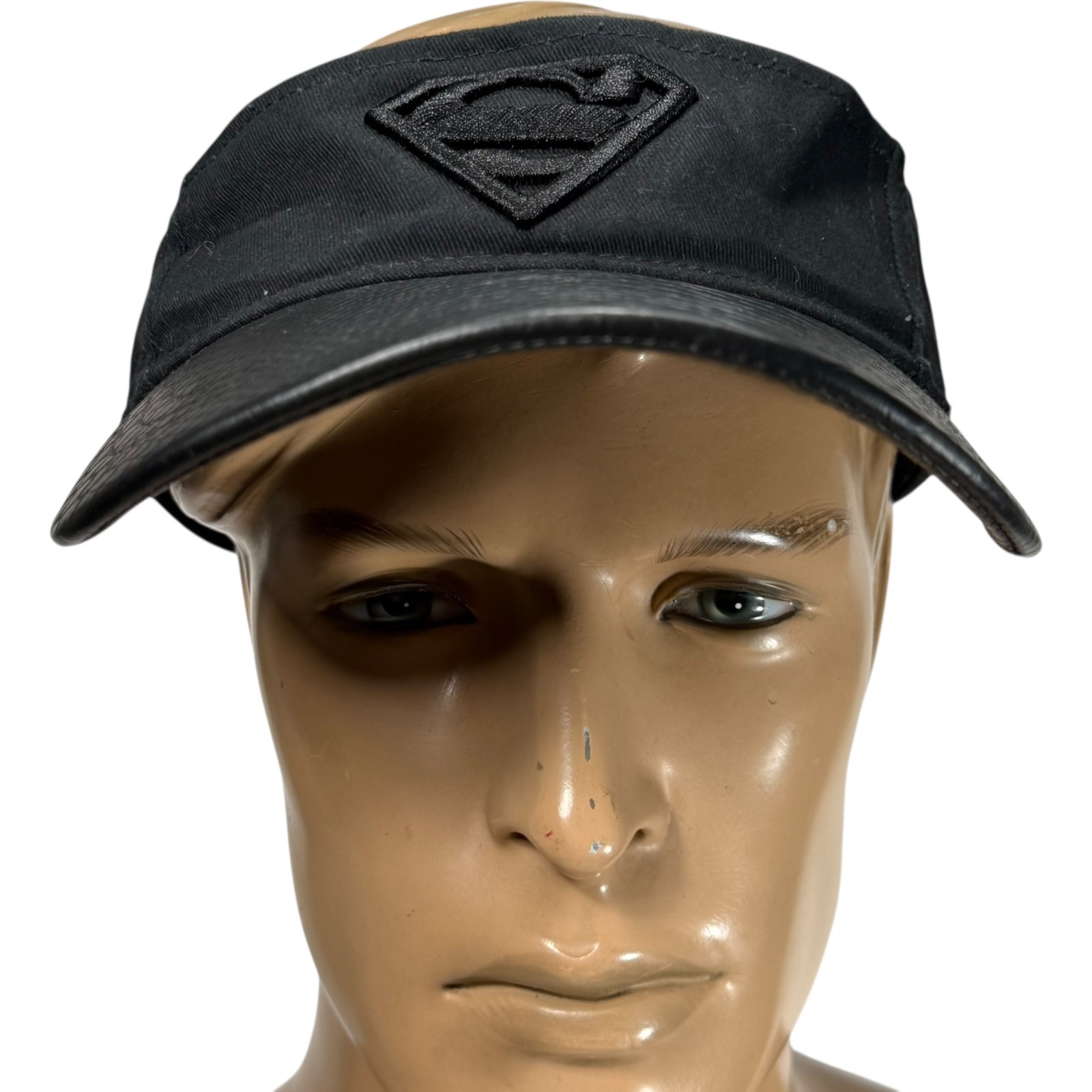 Superman Sixflags Hat Cap Visor Strap Back Black … - image 2