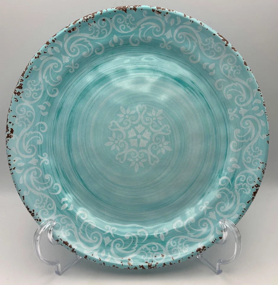 Platos de cena de melamina Cynthia Rowley 11" (6) medallón acuático, comedor al aire libre Foto 2 de 4