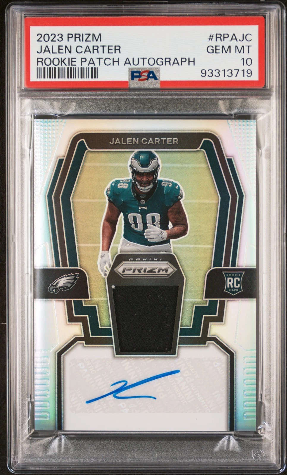 Jalen Carter Panini Prizm Rookie Patch Autographs #RPAJC Base