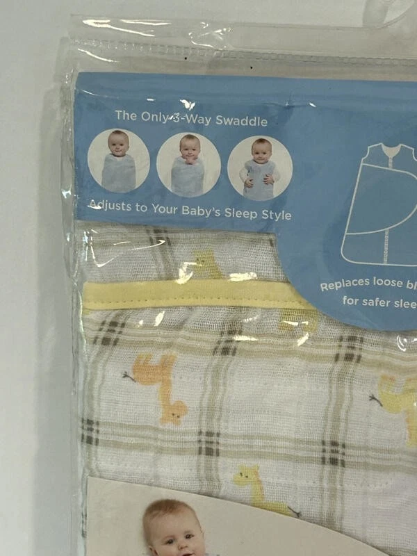 Saco de Dormir Halo Envoltura 3 Vías Estampado Jirafa Amarillo Talla S 3-6 Meses Nuevo Foto 2 de 4