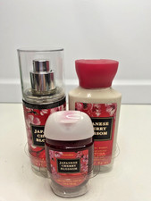 NEW no Box Bath Body Works JAPANESE CHERRY BLOSSOM Travel Mini Gift Set 3pc