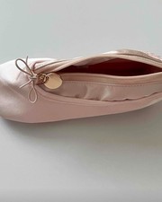 Ballet Pointe Shoes Pencil Case Satin Ribbon Makeup Pouch Cute Stationery Bag