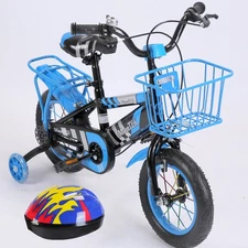Kids Bike with Training Wheels Basket and Rear Seat Boy Bicycles with Handbrakes