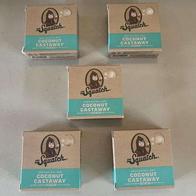 Dr. Squatch Coconut Castaway Natural Bar Soap 5oz Each Lot Of 5 NEW!