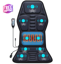 Massage Seat Cushion with Heat, 9 Modes, Lumbar Support for Home/Office