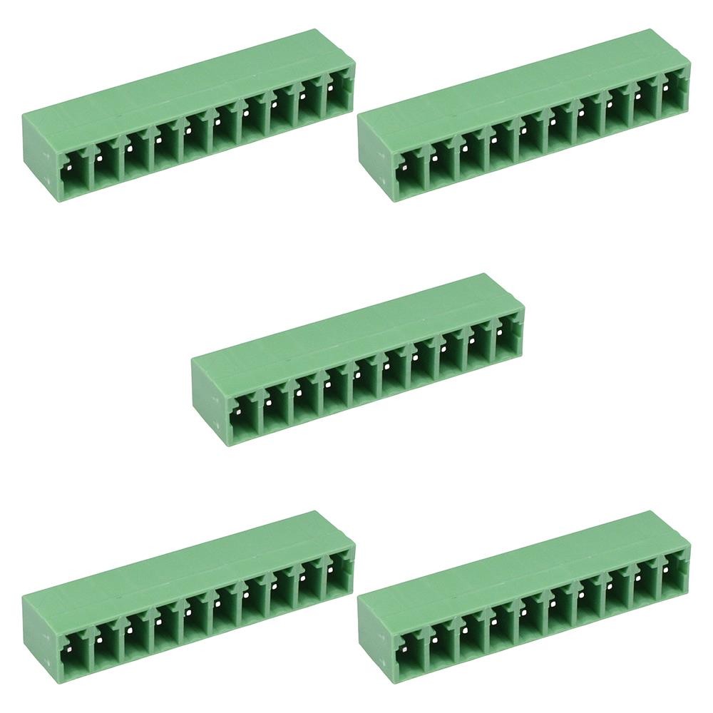 5 x 10-Way 3.81mm Vertical PCB Header Closed Ends 8A 300V