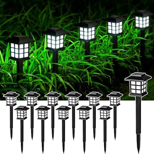 СОЛНЕЧНЫЕ УЛИЧНЫЕ СВЕТИЛЬНИКИ SOLPEX, 12 ПК, СОЛНЕЧНЫЕ САДОВЫЕ СВЕТИЛЬНИКИ (ХОЛОДНЫЙ БЕЛЫЙ)