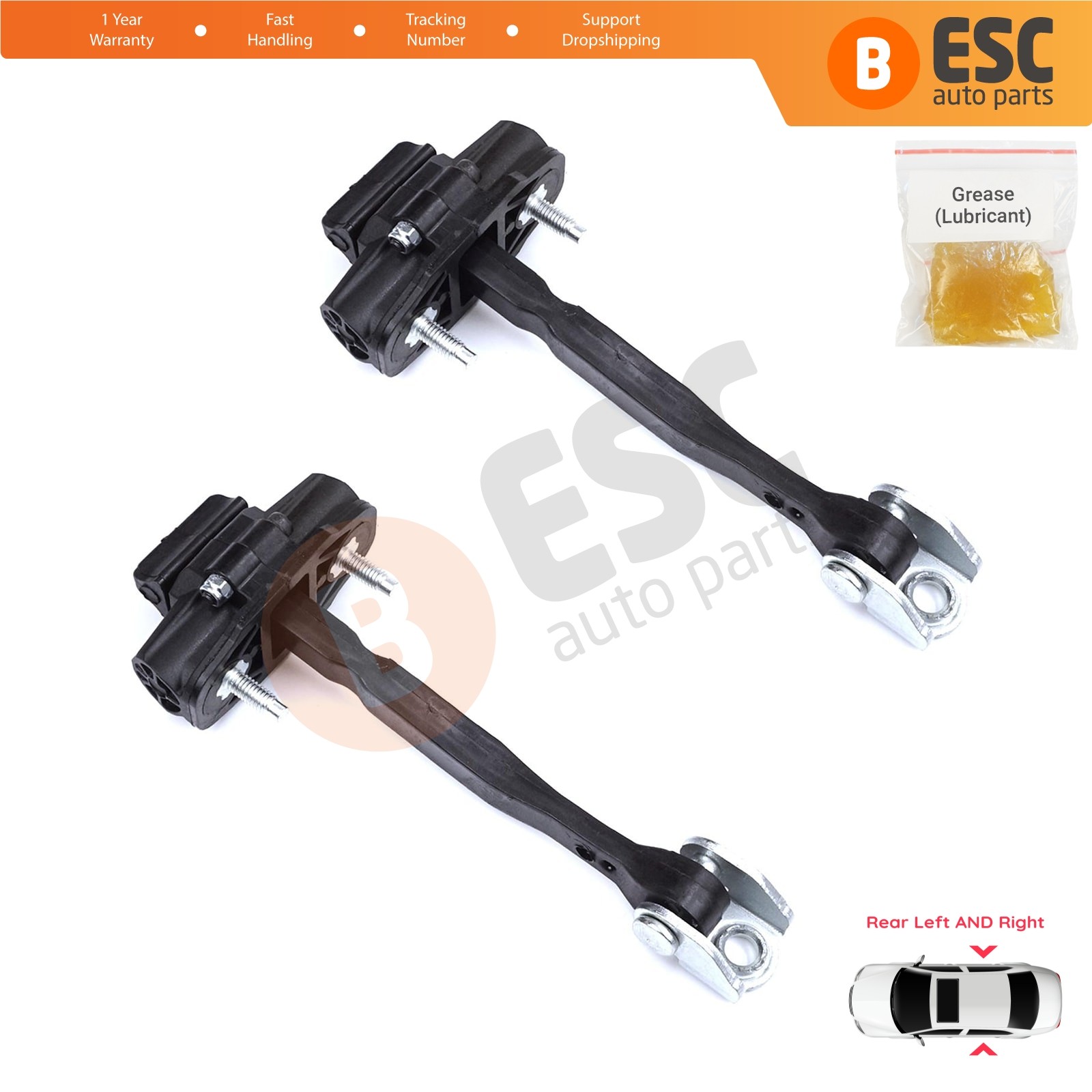 2X Rear Door Hinge Stop Check Assy Limiter for Fiat Egea Tipo 356 357 2015-On