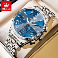 Reloj de pulsera mecánico automático fase lunar OLEVS para hombre