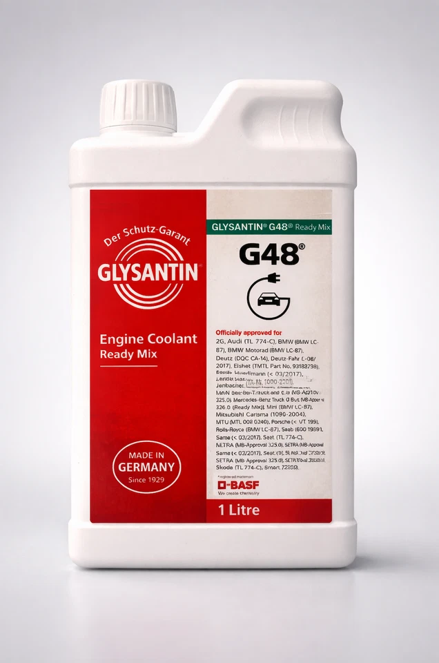 Liquide de refroidissement Glysantin G48 bleu-vert, 1 Litre - Tesla Audi BMW Mer - Photo 1/3