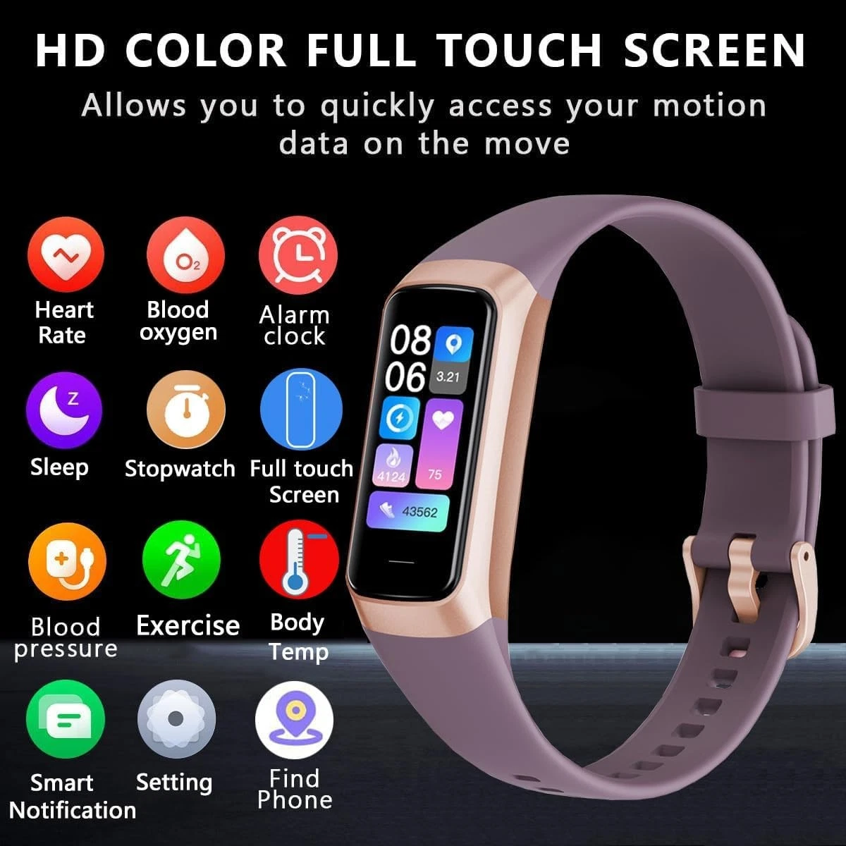 Smart Watch Men Women Fitness Tracker Blood Pressure Heart Rate Sport Watches
