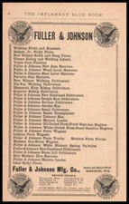 1907 Fuller & Johnson Madison Wisconsin Plows Breakers Listers Planters Print Ad