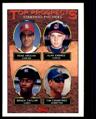 1993 Topps Rene Arocha/Alan Embree/Brien Taylor/Tim Crabtree RC St. Louis
