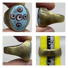 Wonderful RARE ANCIENT PHOENICIAN ROMAN GLASS RING 300BC