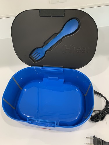 SMART PLANET Lunch Box Blue Plug-In Heated Food Storage Container Spork & Plug - Picture 5 of 7