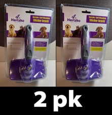 2pk Hertzko HSB-08 Self Cleaning Slicker Brush Ultimate Pet Dog/Cat Groomer