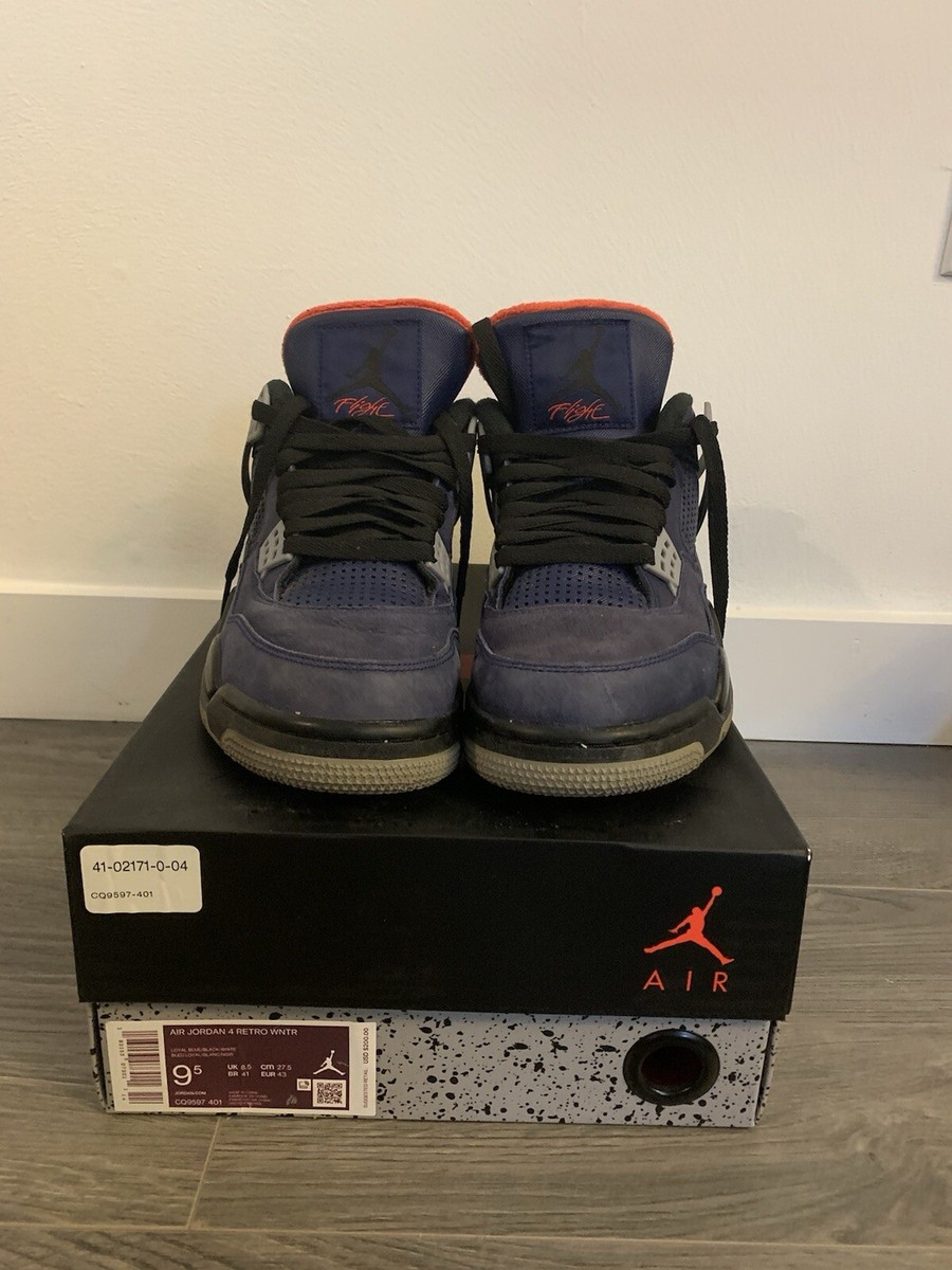 Air Jordan 4 Retro WNTR Loyal Blue/ Black-White, Size 9.5