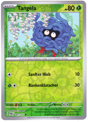 Pokemon Karte: Tangela Reverse 001/167 Maskerade im Zwielicht TWM Deutsch NM