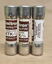 Bussman Limitron KTK-¼  Fuse Fast Acting Fuse (lot of 3)