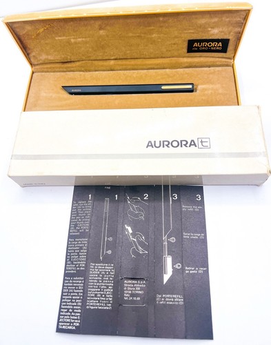Mint Aurora Thesi Black & Gold Ballpoint Pen Marco Zanuso Design 1970s Box