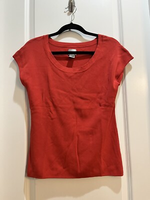 CHICO'S Sz 1 Blouse Sweater Dolman Sleeve Coral Armpit To Armpit 18 