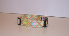 Wet Nose Designs Mad For Plaid Colorful Spring Plaid Dog Collar Easter