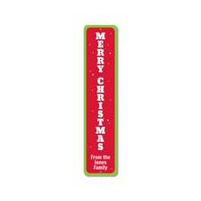 Vertical Christmas Sign, Custom Merry Christmas Decor, Family Metal Wall Decor