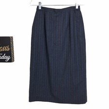 Vintage Gray Worsted Wool Pinstripe Pencil Skirt Size 6