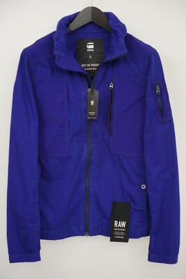 Herren G-Star Powel Overshirt L/S Jacke Blau Atmungsaktiv Kapuzenjacke S VAM55